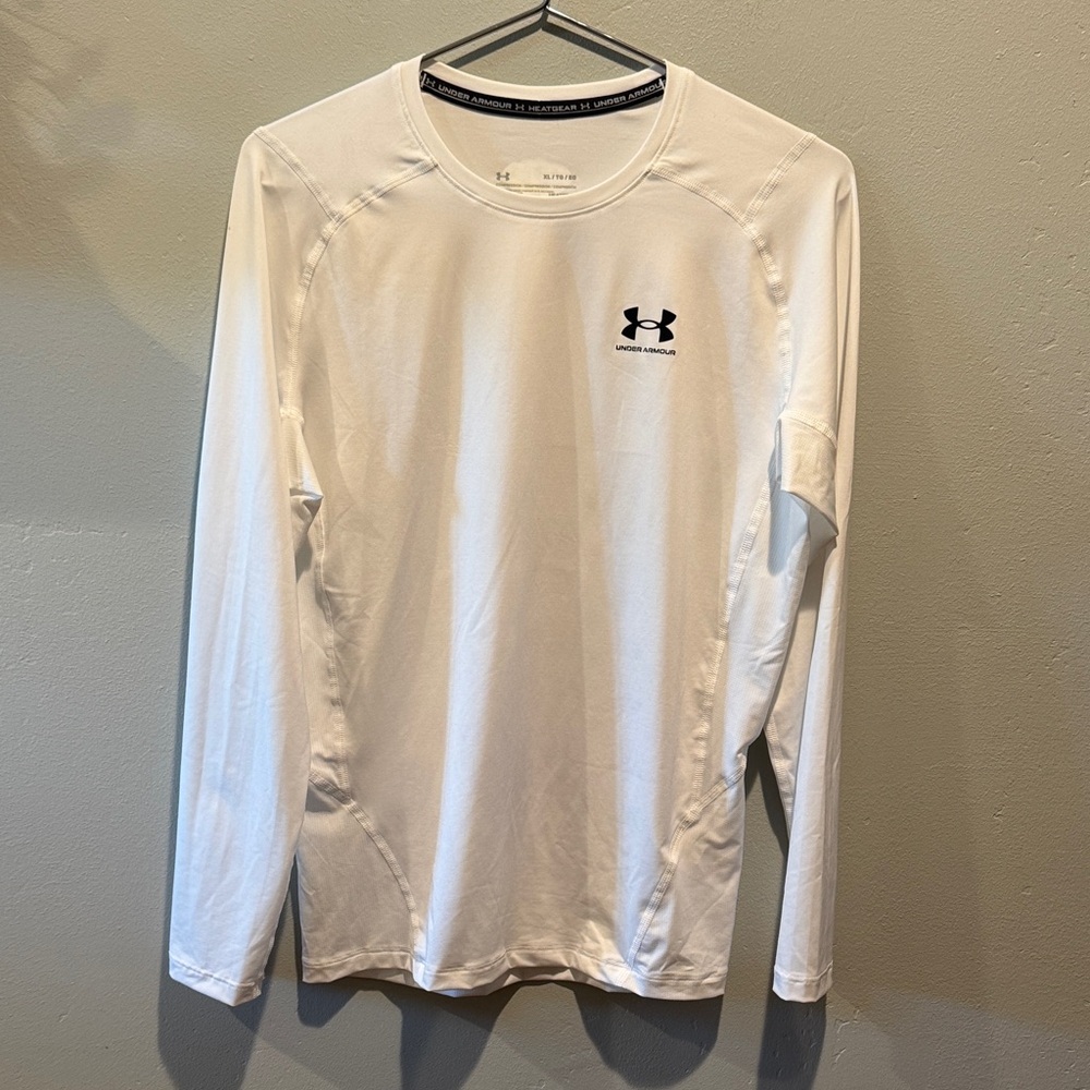 Under Armour Compression HeatGear Men's Classic Heat Gear White Long Sleeve Tee